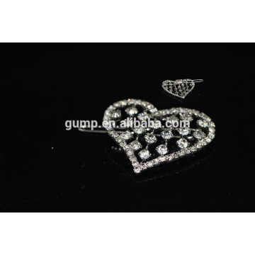 Promotion Heart Shape Rhinestone Hairclip Girls Crystal Hair Jewelry